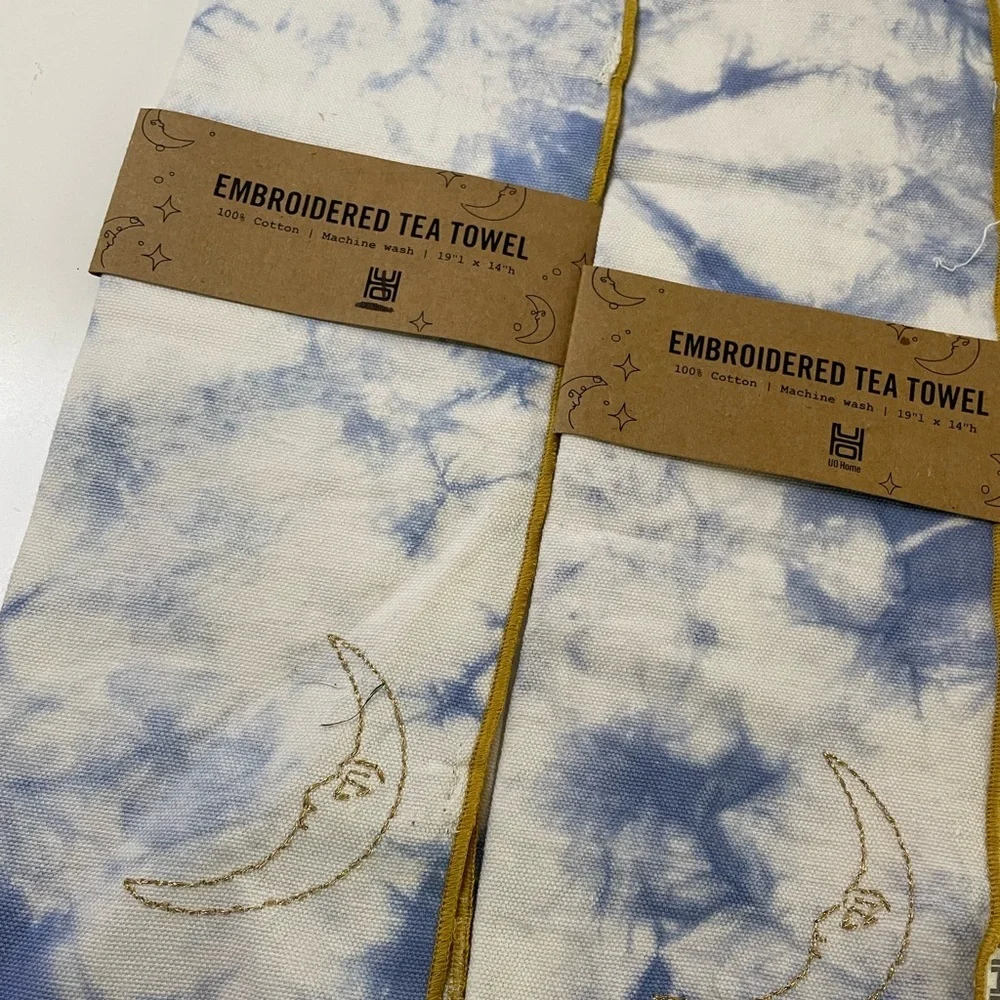 Set of 2 NWT Urban Outfitters Celestial Tie-Dye Tea Towels